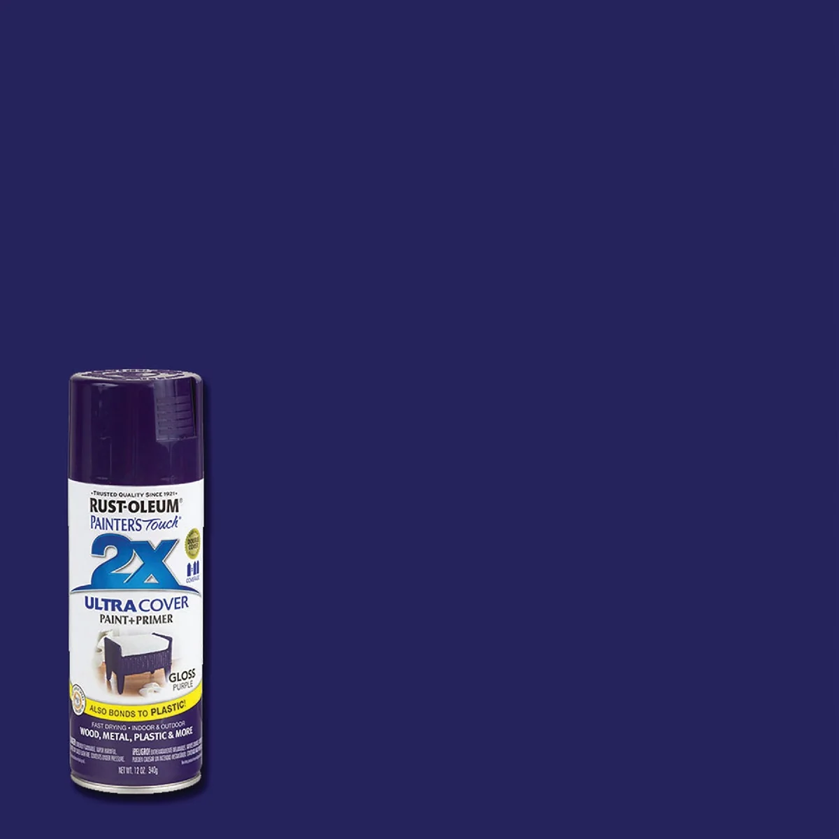 Professional Rust-Oleum Painter's Touch 2X Ultra Cover 12 Oz. Gloss Paint Primer Spray Paint Purple Sustainable