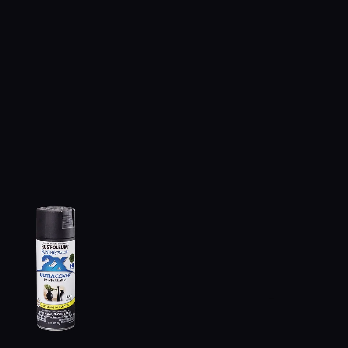 Breathable Rust-Oleum Painter's Touch 2X Ultra Cover 12 Oz. Flat Paint Primer Spray Paint Black Dependable