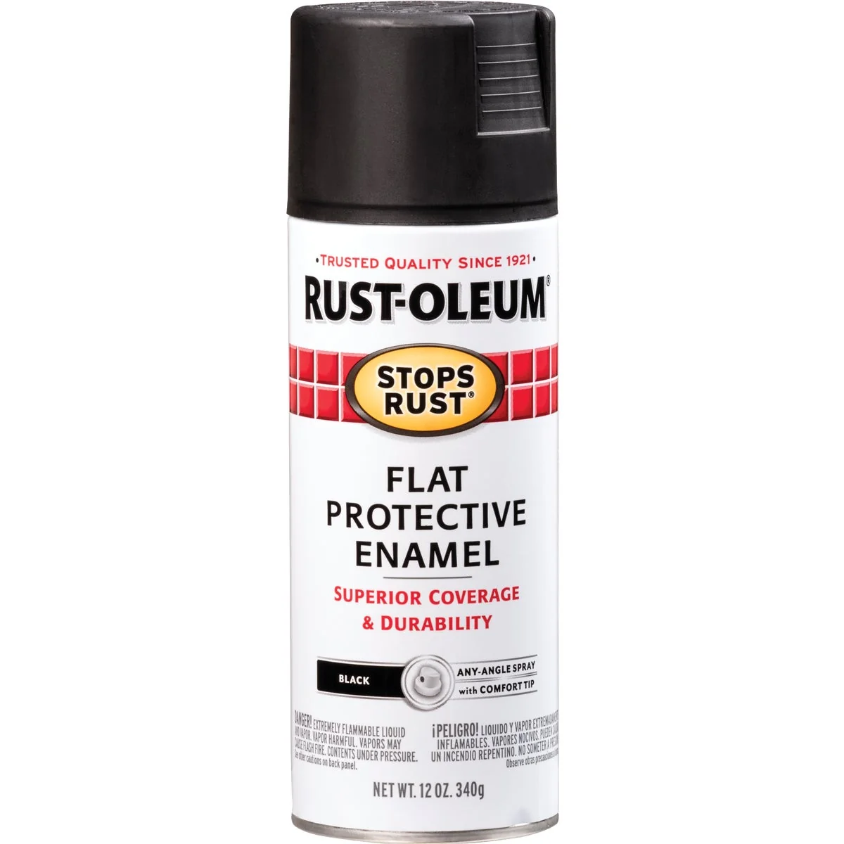 Contemporary Rust-Oleum Stops Rust Flat Black 12 Oz. Anti-Rust Spray Paint Eco-Friendly