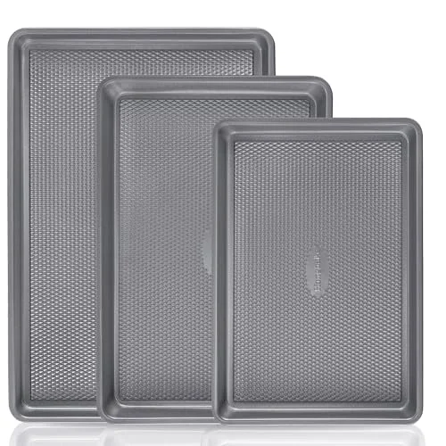 High-Performance 3 Pack Nonstick Ceramic Baking Sheet Pan Set for Oven 3 Count Powerful