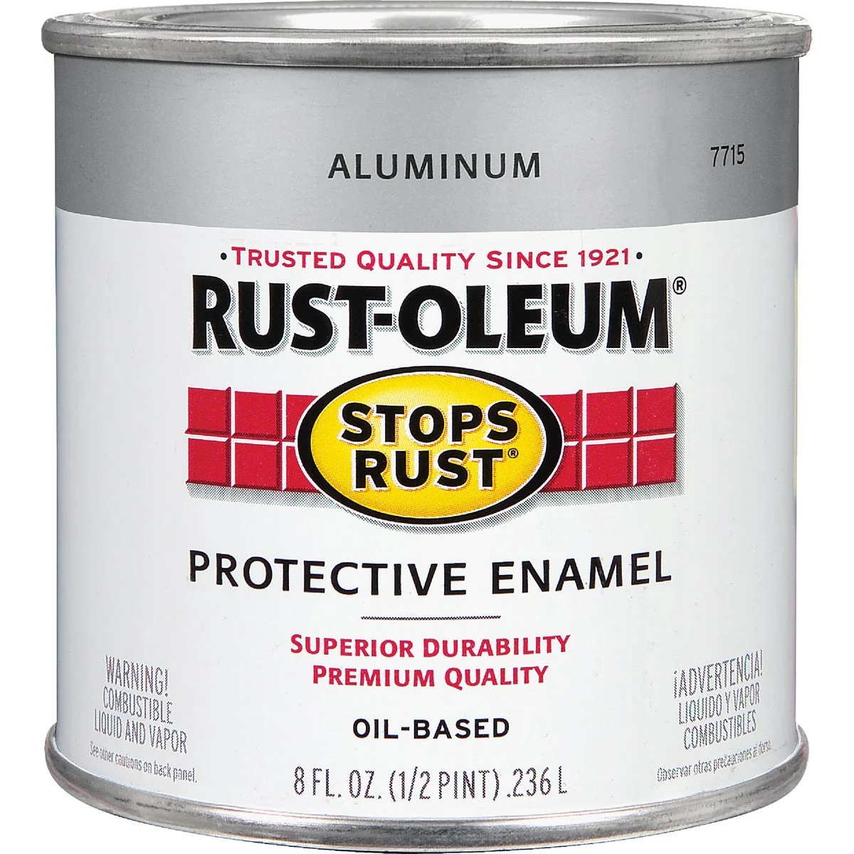 Top-Quality Rust-Oleum Stops Rust Oil Based Gloss Protective Rust Control Enamel Aluminum 1 2 Pt. Pure