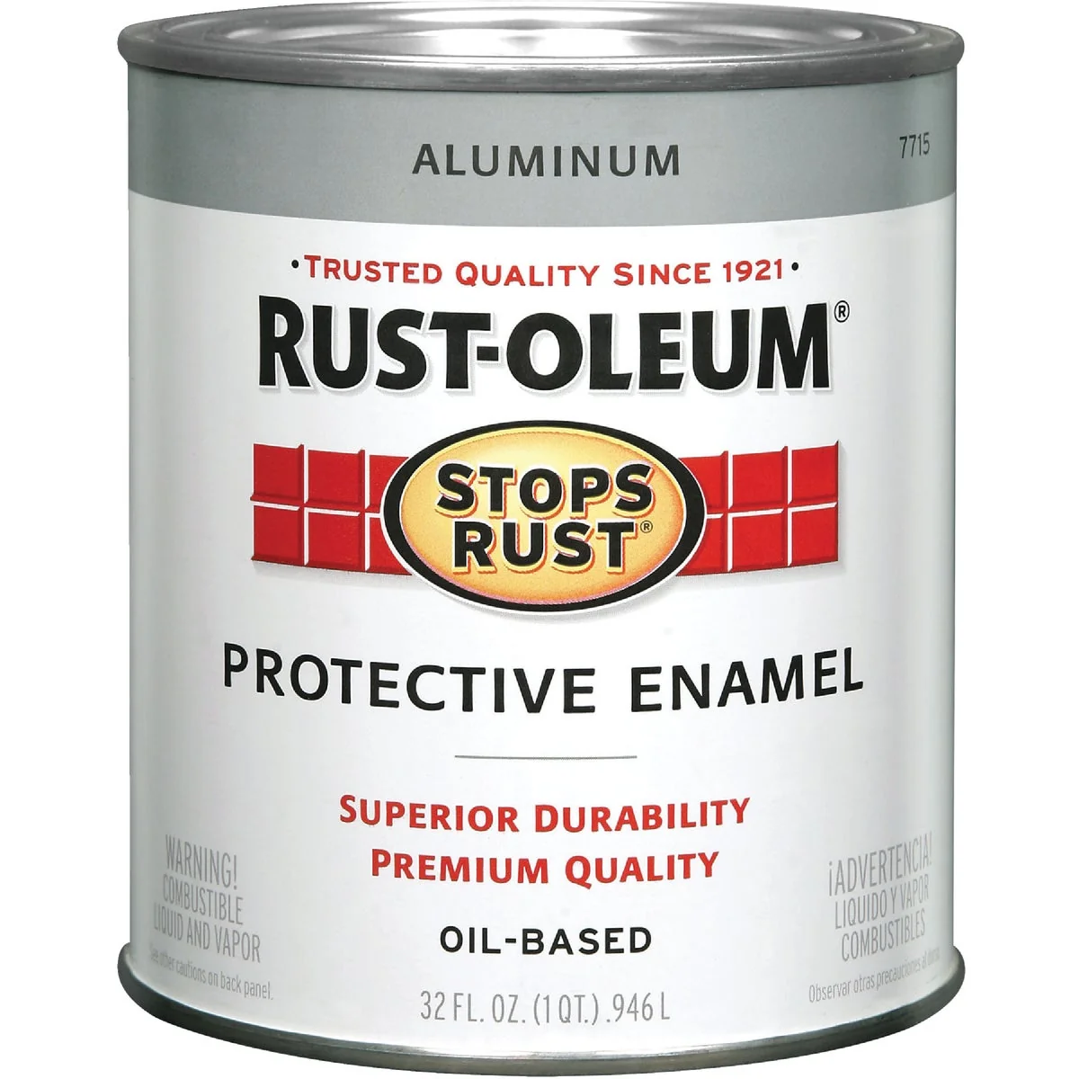 Original Rust-Oleum Stops Rust Oil Based Gloss Protective Rust Control Enamel Aluminum 1 Qt. Exclusive