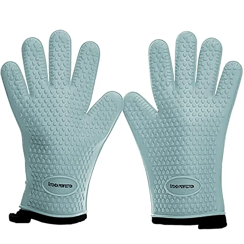 Minimalist Silicone Smoker BBQ Gloves Green