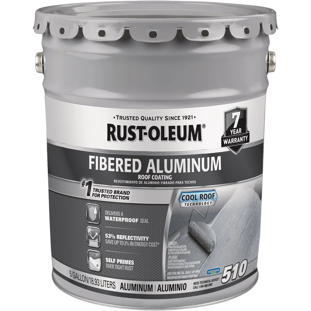 Original Design Rust-Oleum 510 5 Gal. 7-Year Fibered Aluminum Roof Coating Traditional