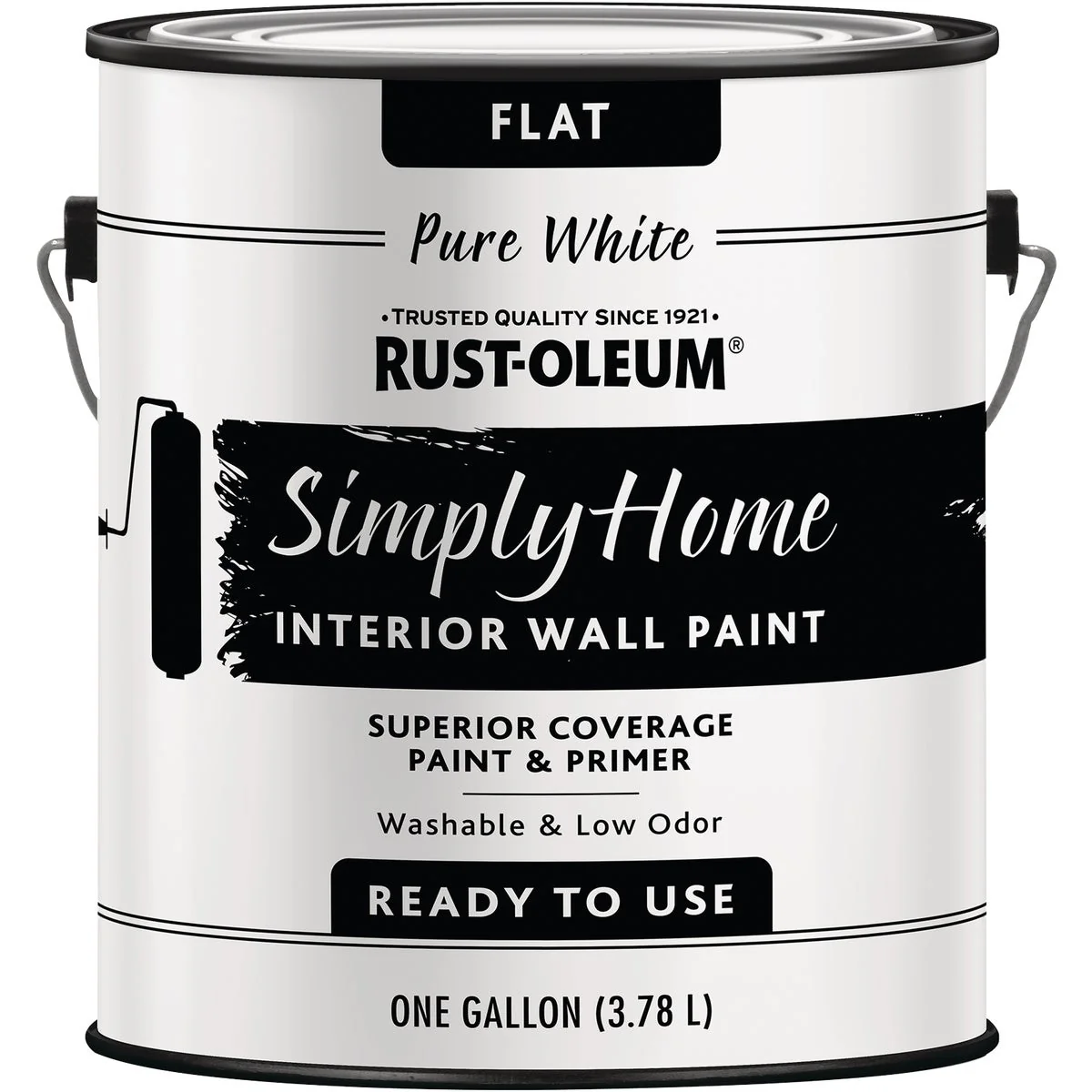 Stylish Simply Home Flat Pure White Interior Wall Paint Gallon Efficient