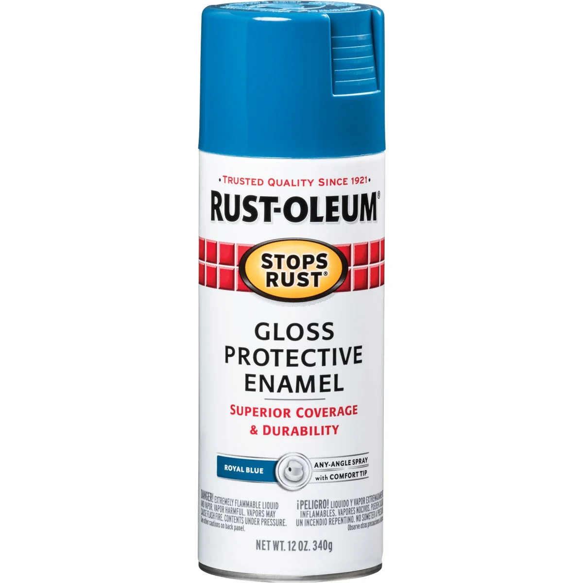 High-Performance Rust-Oleum Stops Rust Royal Blue Gloss 12 Oz. Anti-Rust Spray Paint Enhanced