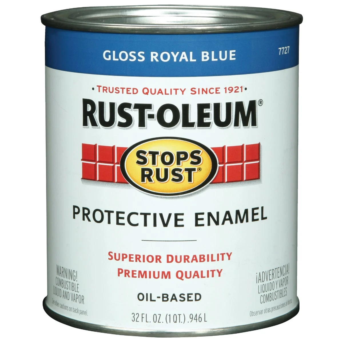 Breathable Rust-Oleum Stops Rust Oil Based Gloss Protective Rust Control Enamel Royal Blue 1 Qt. Prestigious