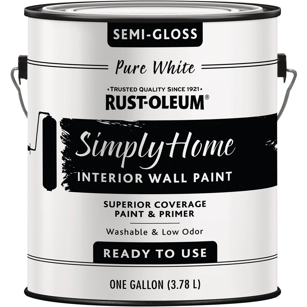 Dependable Simply Home Semi-Gloss Pure White Interior Wall Paint Gallon Comfortable