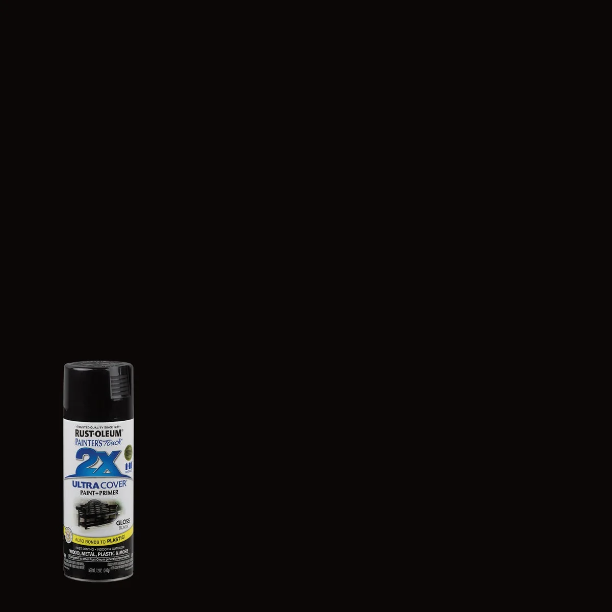 Elegant Rust-Oleum Painter's Touch 2X Ultra Cover 12 Oz. Gloss Paint Primer Spray Paint Black World-Class