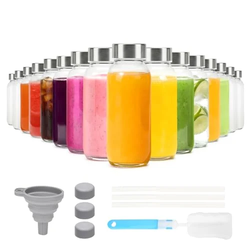 Proven Glass Juice Bottles with Lid 12 oz Casual