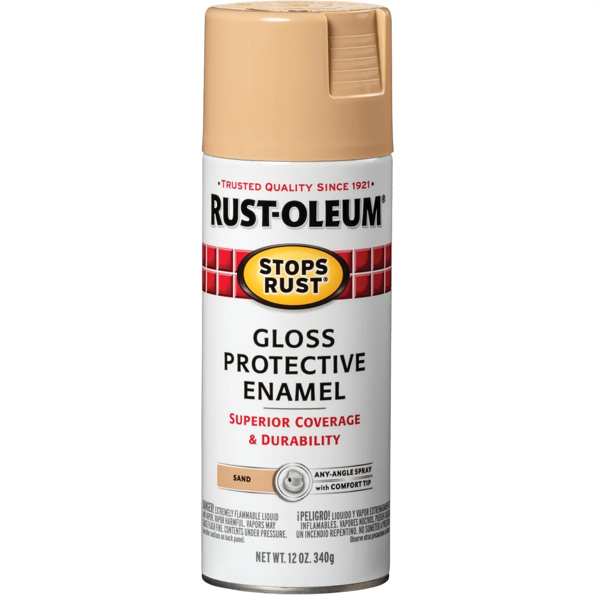 Trendy Rust-Oleum Stops Rust Sand Gloss 12 Oz. Anti-Rust Spray Paint Environmentally Friendly