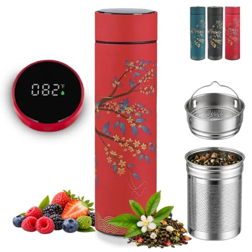 World-Class Tea Infuser for Loose Leaf Tea Smart Water Bottle with Fahrenheit Temperature Display Reliable