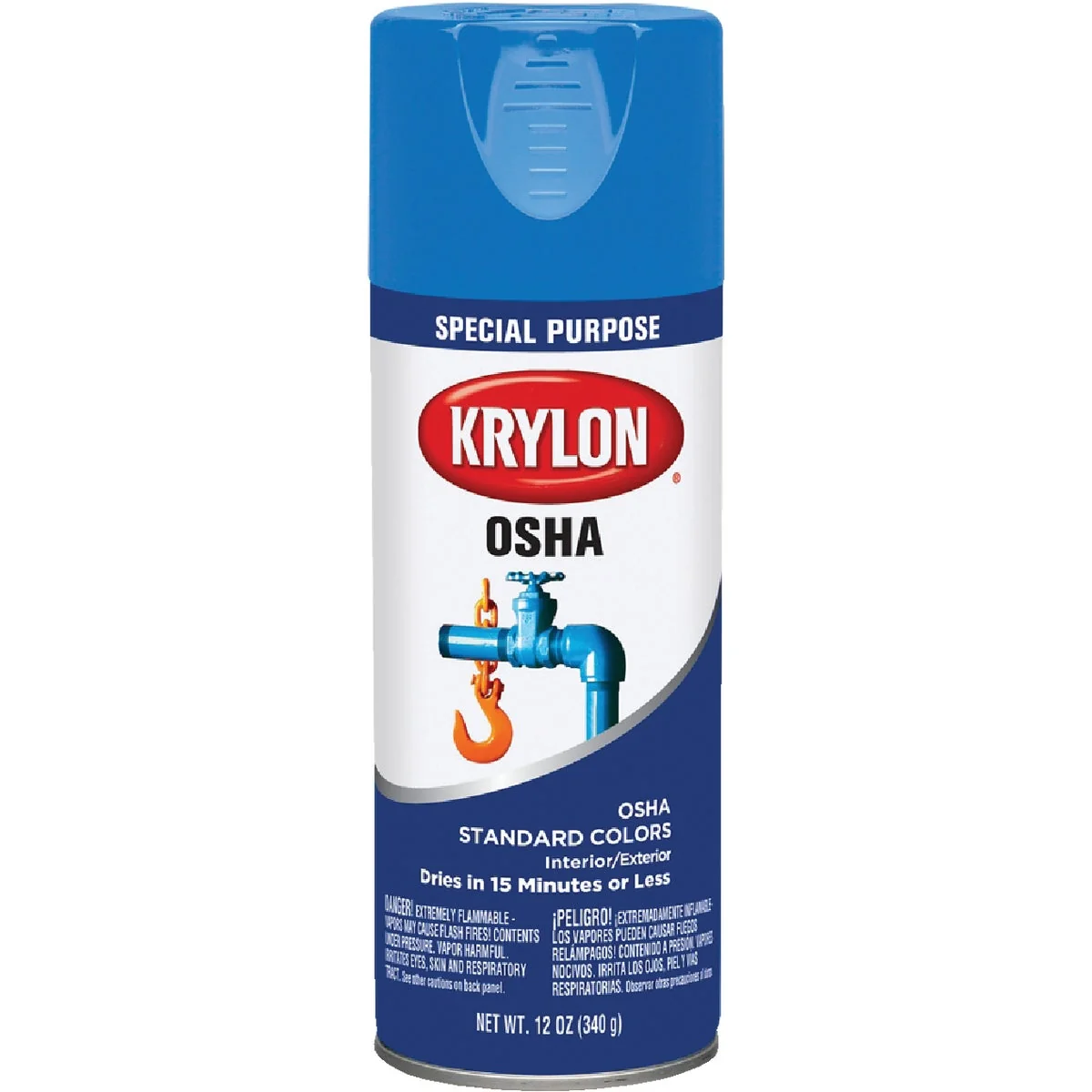 Genuine Krylon OSHA 12 Oz. Gloss Spray Paint Safety Blue Specialty
