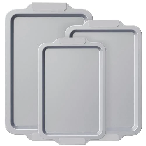 Exceptional Non Stick Ceramic Baking Sheet Pan Set of 3 3 Count Original Design