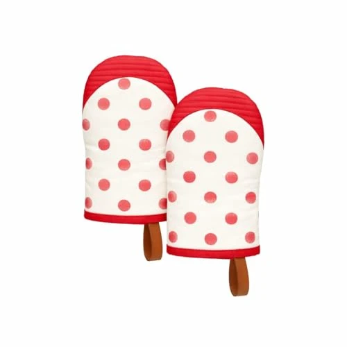 Solid Oven Mitts Polka Dot Red 2 Count Exclusive