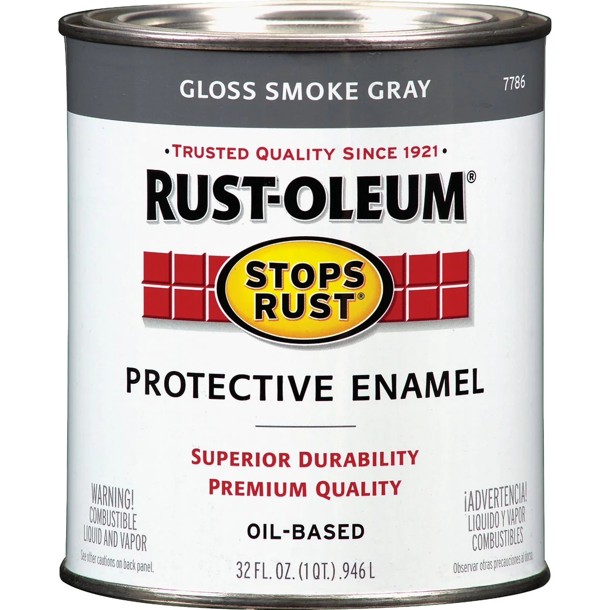 Exclusive Rust-Oleum Stops Rust Oil Based Gloss Protective Rust Control Enamel Smoke Gray 1 Qt. Casual
