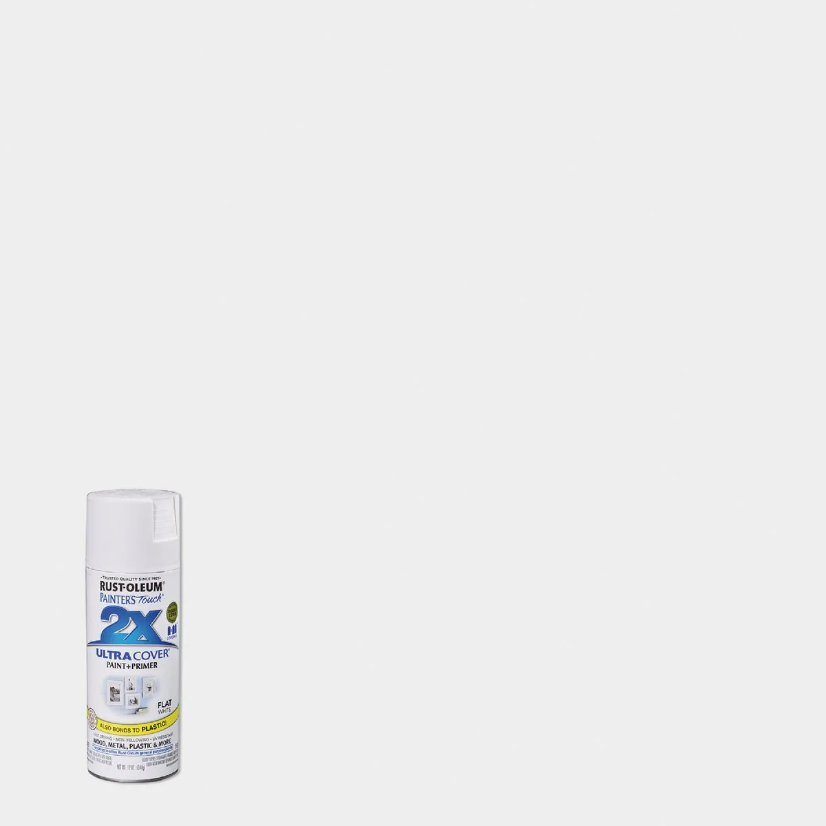 Environmentally Friendly Rust-Oleum Painter's Touch 2X Ultra Cover 12 Oz. Flat Paint Primer Spray Paint White Responsible
