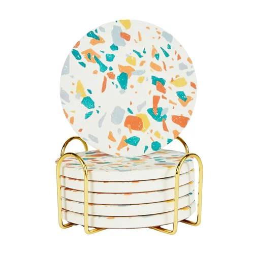 Functional Terrazzo Coasters Set of 6 Recyclable