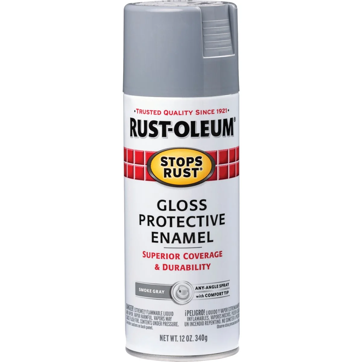 Quality Rust-Oleum Stops Rust Smoke Gray Gloss 12 Oz. Anti-Rust Spray Paint Premium Material