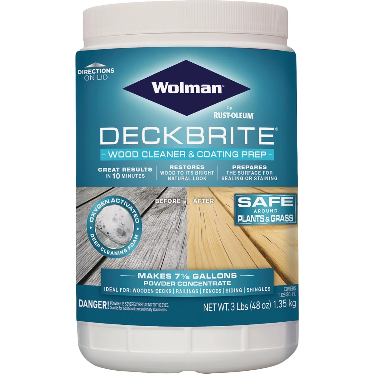 Solid Wolman DeckBrite 3 Lb. Wood Cleaner Coating Prep Advanced