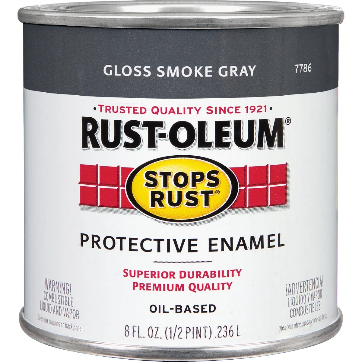 Premium Rust-Oleum Stops Rust Oil Based Gloss Protective Rust Control Enamel Smoke Gray 1 2 Pt. Prestigious