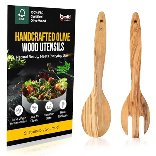 Verified Olive Wood Utensil Set of 2 PCS 2 Count Carefully Designed