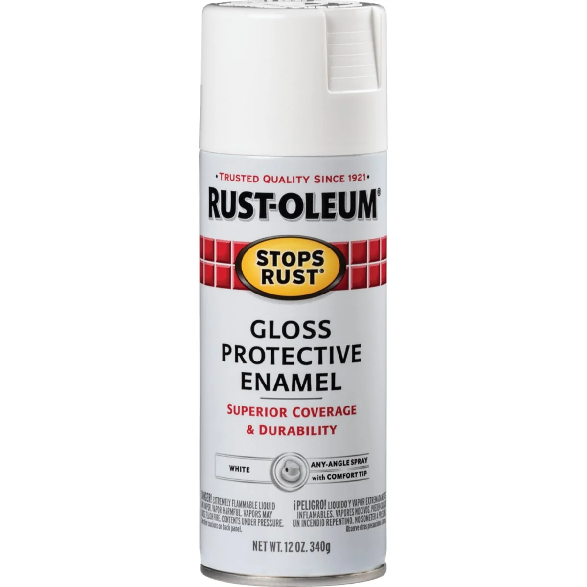 Certified Rust-Oleum Stops Rust Gloss White 12 Oz. Anti-Rust Spray Paint Convenient