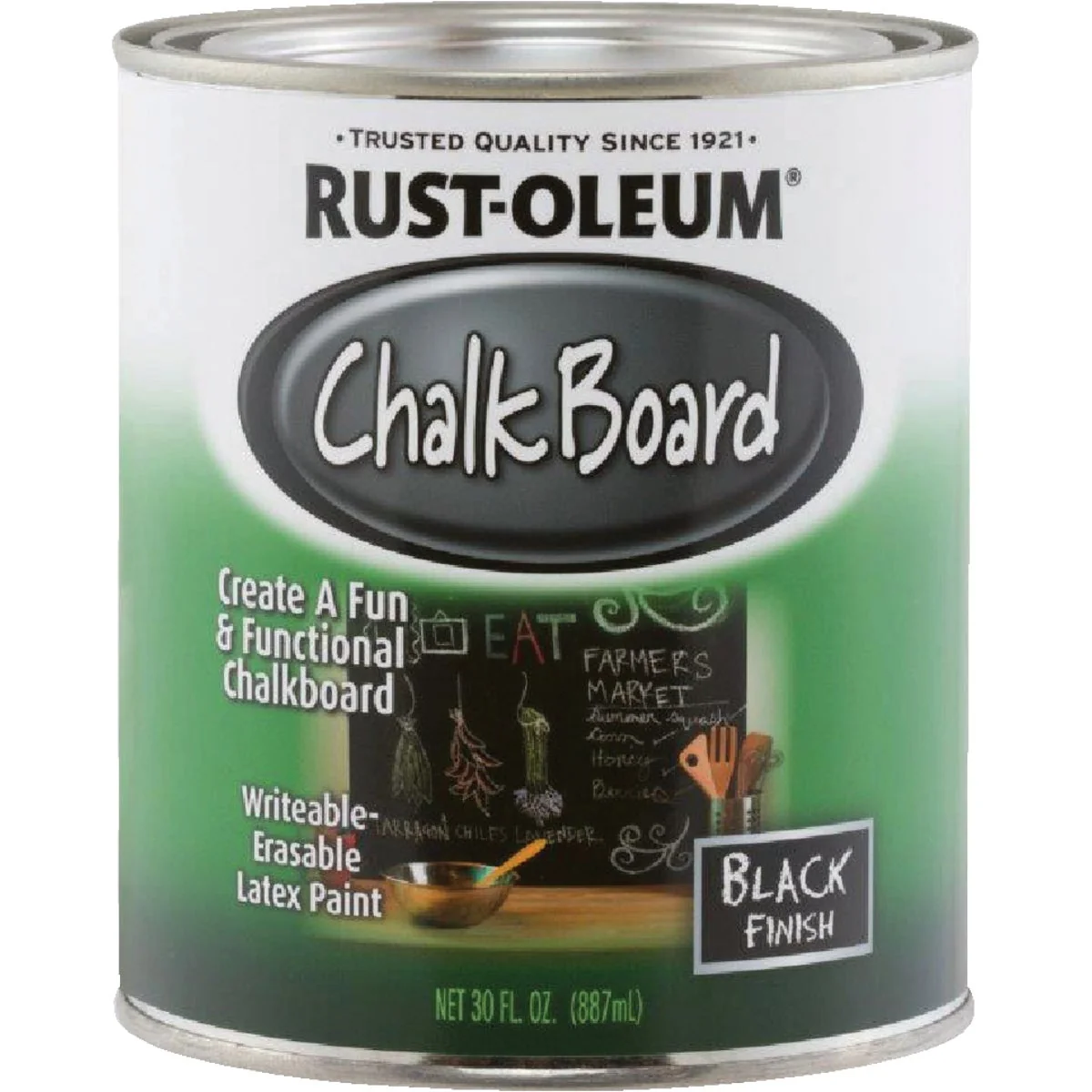 Easy-to-Use Rust-Oleum Black Quart Flat Chalk Board Paint Versatile
