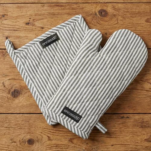 Premium Material Oven Mitts and Pot Holders Set 2 Count Original