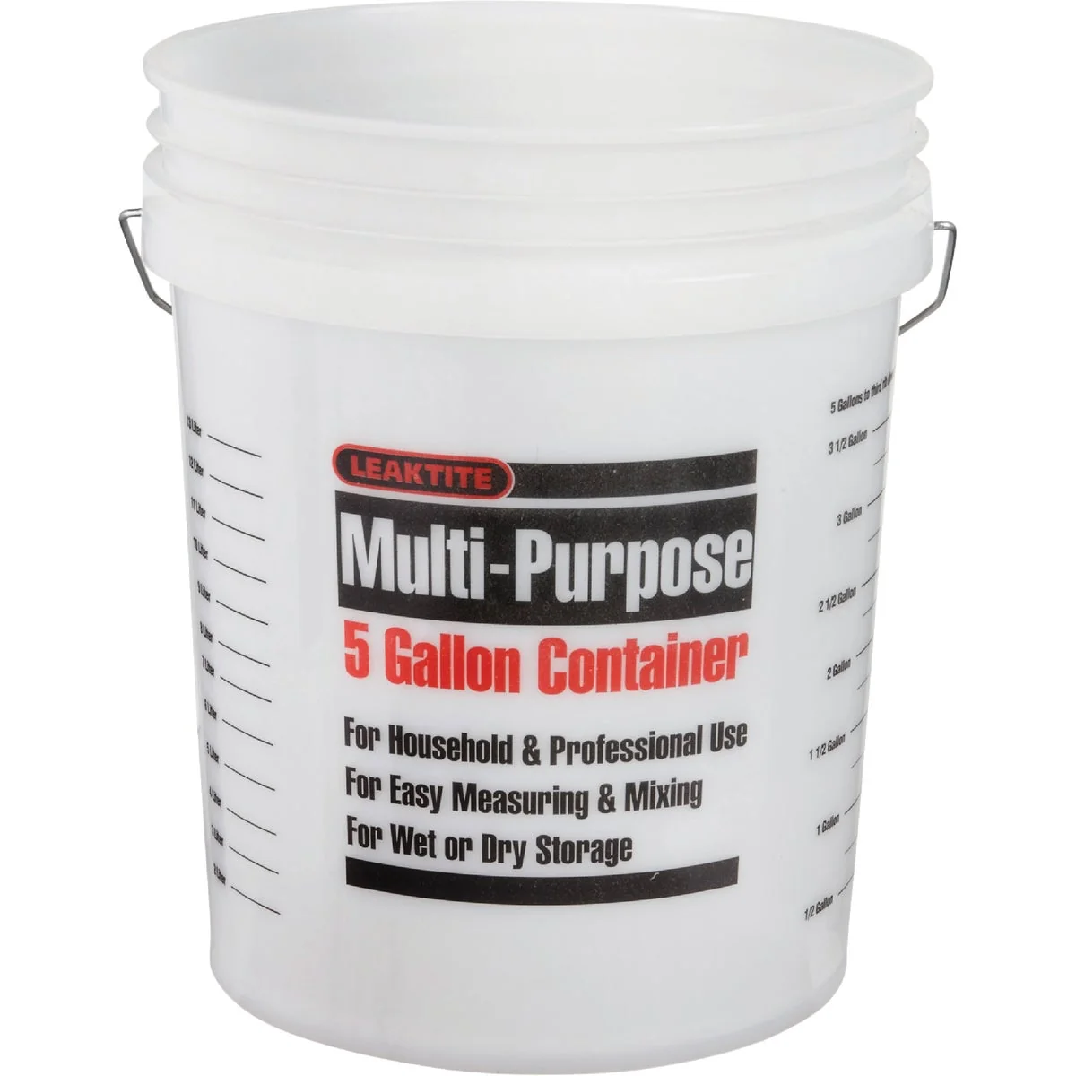 Expertly Made Leaktite 5 Gal. Clear Plastic Pail with Measuring Increments Carefully Designed