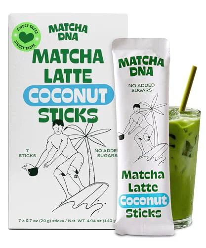 Lightweight Coconut Matcha Latte Powder Sticks 4.94 Ounce Contemporary