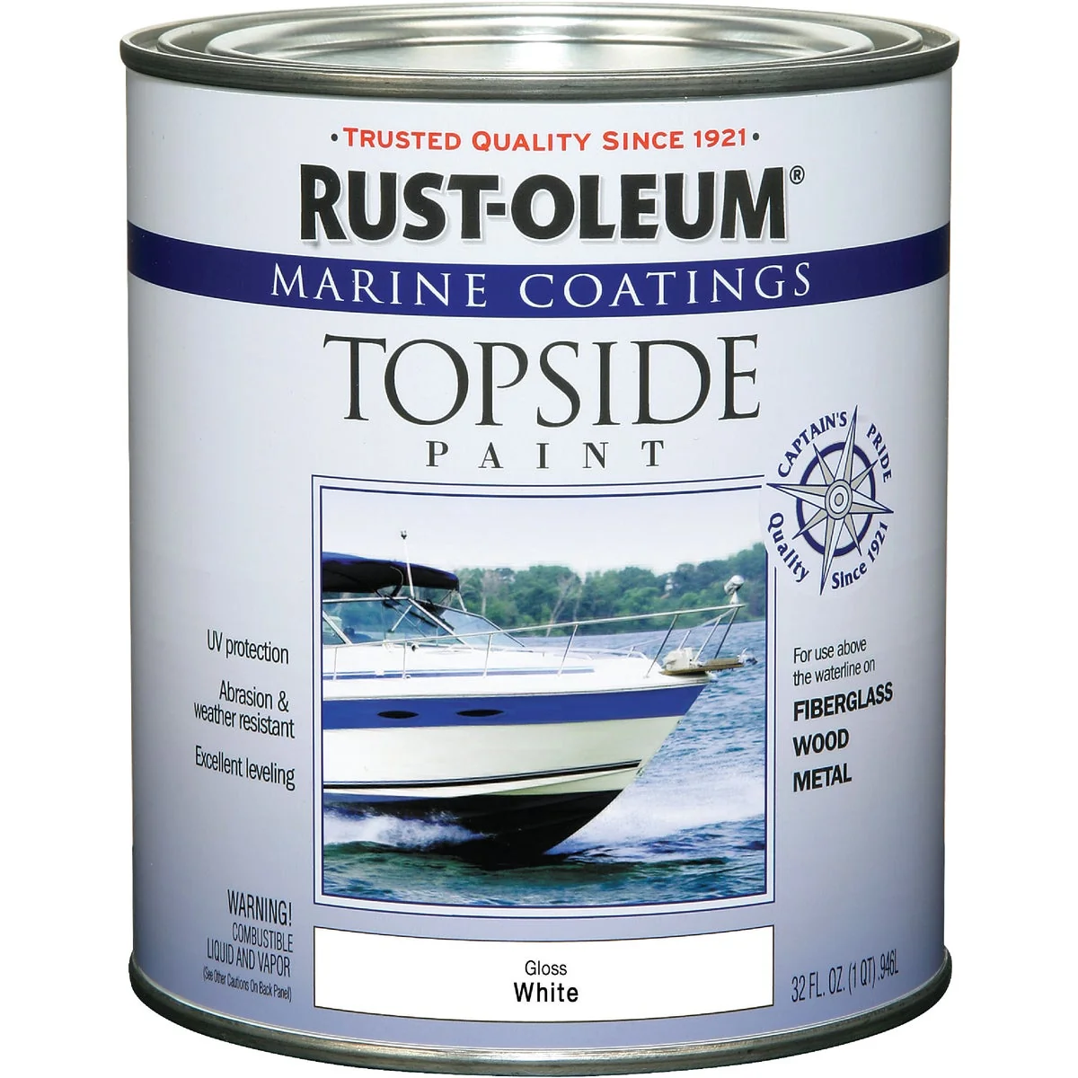 Practical Rust-Oleum Gloss Marine Boat Topside Paint White 1 Qt. Original