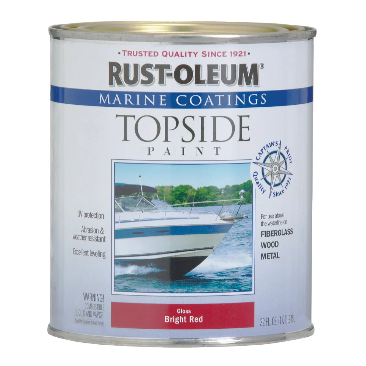 Flexible Rust-Oleum Gloss Marine Boat Topside Paint Brilliant Red 1 Qt. Versatile