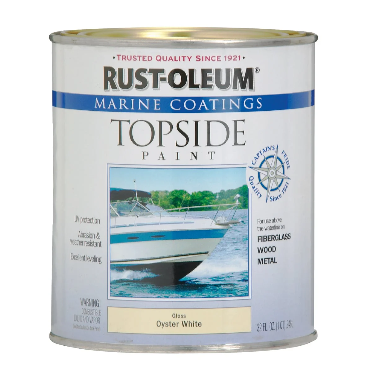 Detailed Rust-Oleum Gloss Marine Boat Topside Paint Oyster White 1 Qt. Reliable