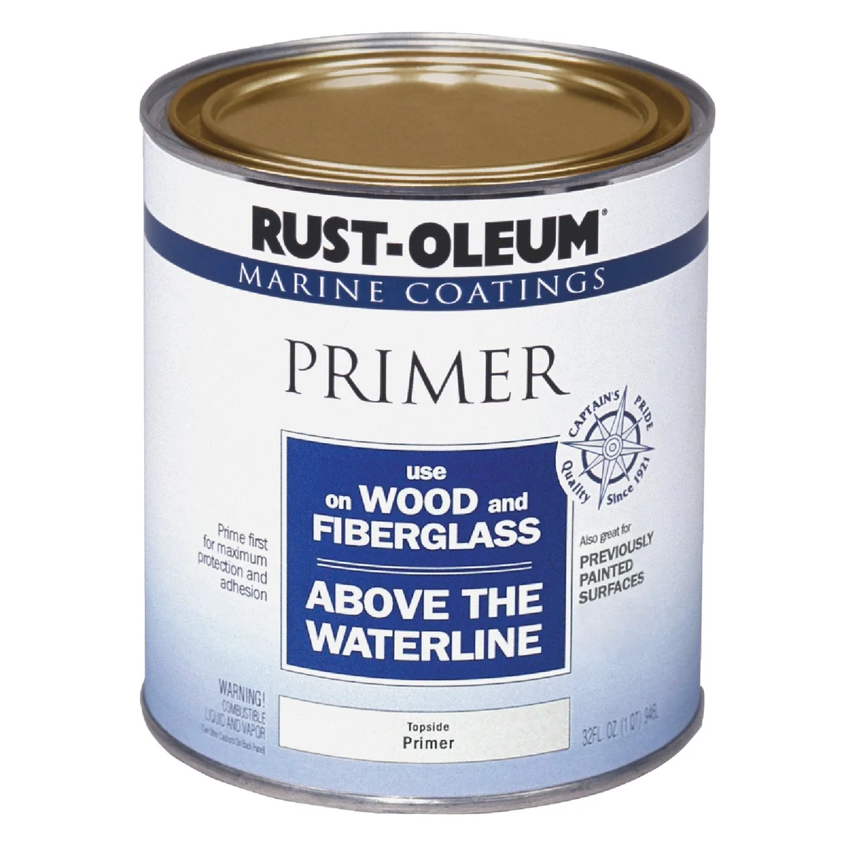 Durable Rust-Oleum Flat Marine Primer White 1 Qt. Casual