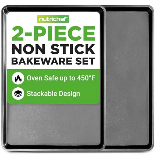 Specialty 2 Piece XL Mega Cookie Sheet Baking Pans Set 2 Count Contemporary