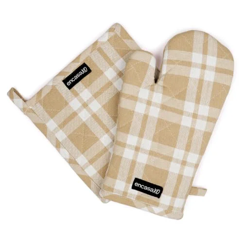Professional Oven Mitts and Pot Holders Set 2 Count Unique