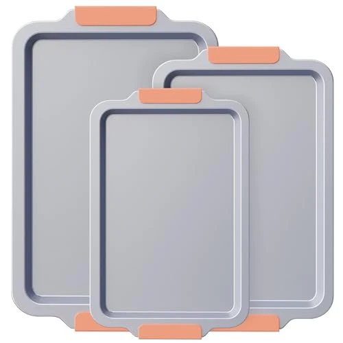 Clean Non Stick Ceramic Baking Sheet Pan Set of 3 3 Count Functional