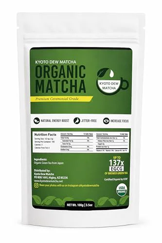 Eco-Friendly Organic Ceremonial Grade Matcha Powder 100g 3.5 Ounce High-Grade