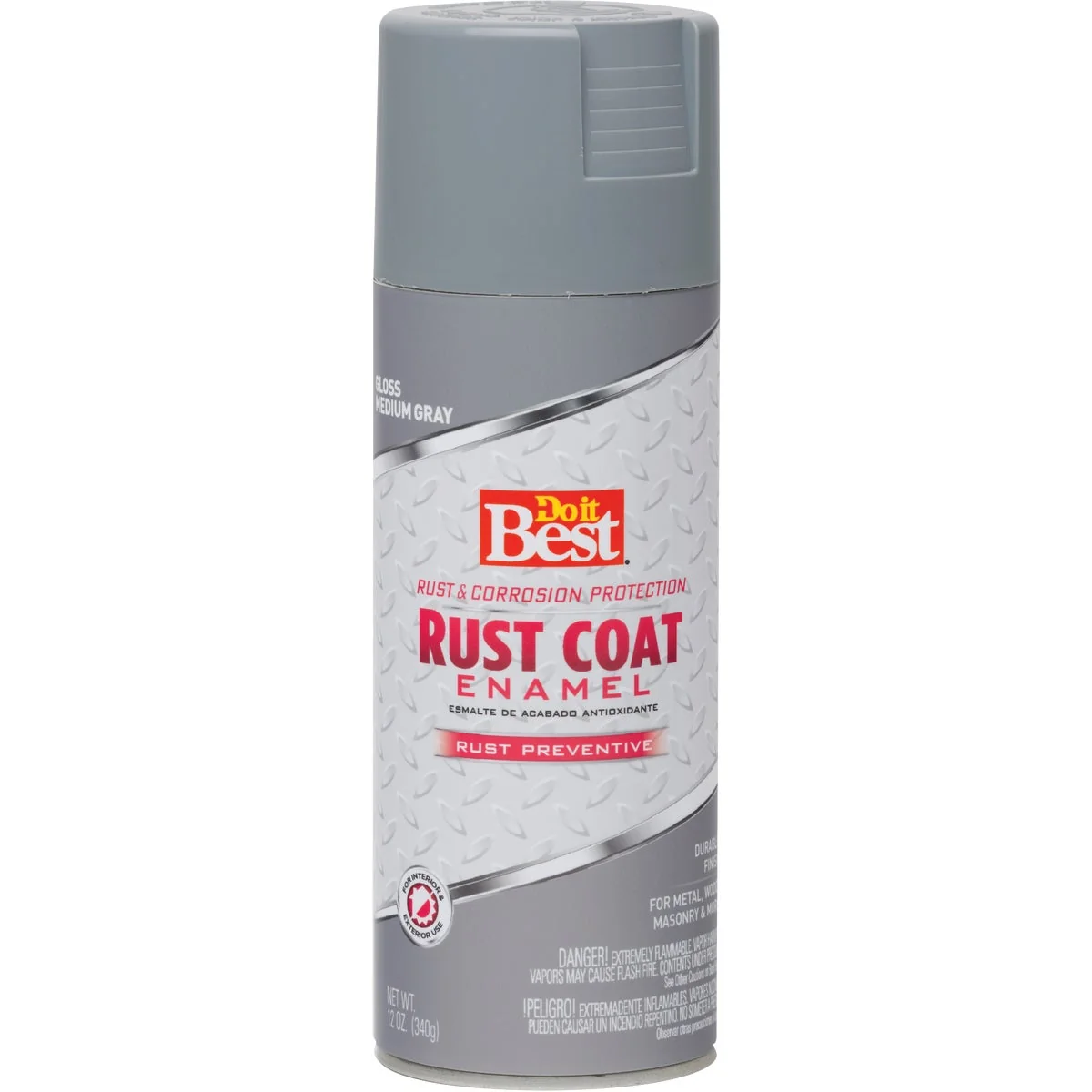 High-End Do it Rust Coat Gloss Medium Gray 12 Oz. Anti-Rust Spray Paint Certified