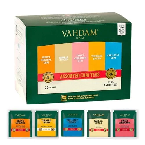 High-Performance Assorted Chai Tea Bags Sampler 20 Count Original Design