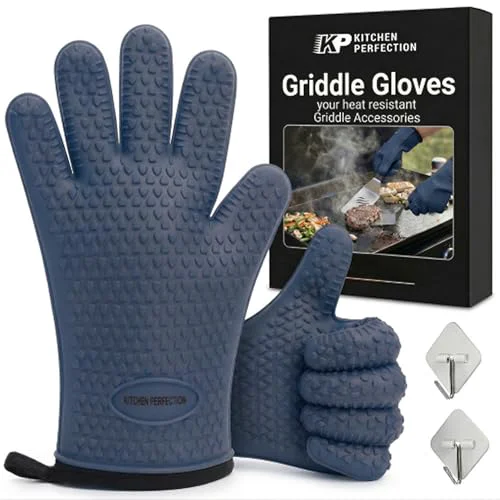 Smart Silicone Griddle Grill Gloves Heat Resistant Oven Mitts Green