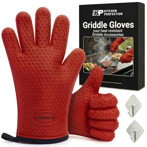 Detailed Silicone Griddle Grill Gloves Heat Resistant Oven Mitts World-Class