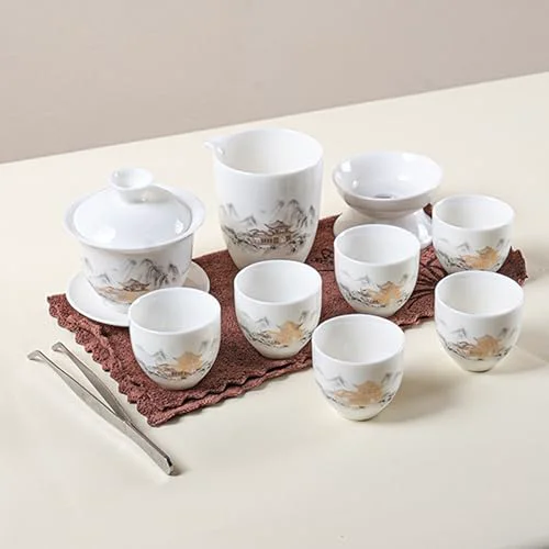 Detailed Gaiwan Tea Set 7 Count Professional