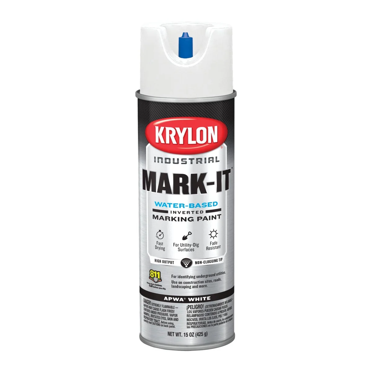 Environmentally Friendly Krylon APWA White 15 Oz. Inverted Marking Spray Paint Expertly Made