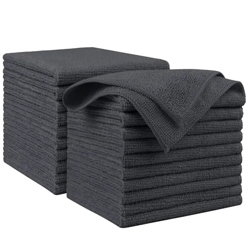 Luxury Microfiber Cleaning Cloth Grey 20PK 20 Count Sustainable