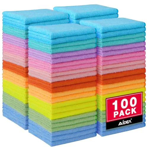 Pure Microfiber Cleaning Cloth 100 Count Convenient