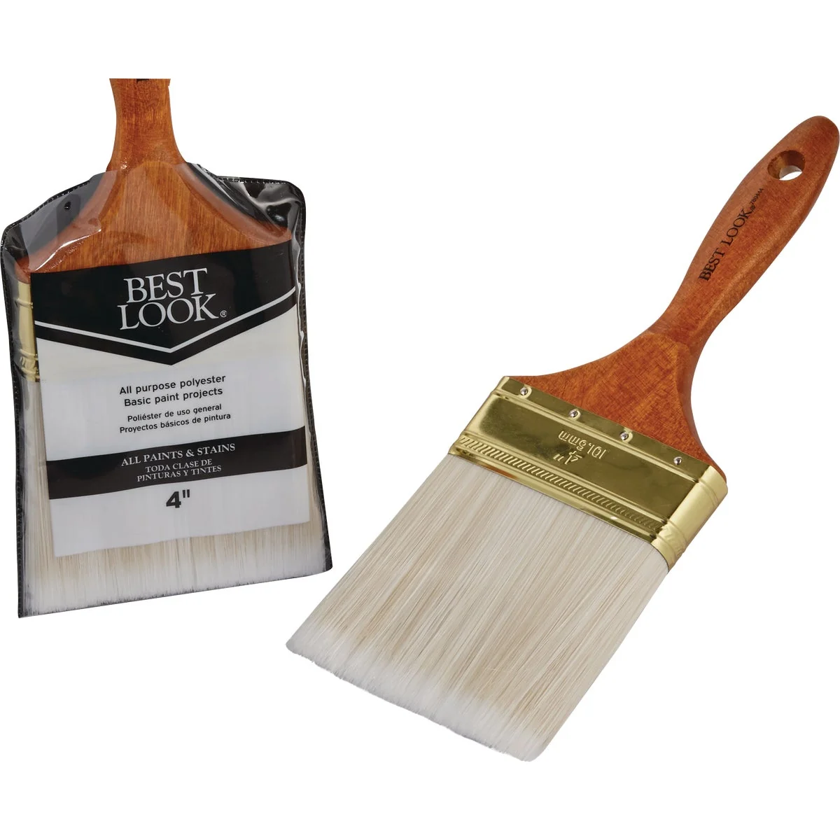 Luxury Look General Purpose 4 In. Flat Polyester Paint Brush Secure