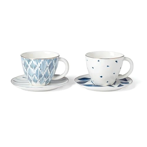 Genuine Blue Bay 4 Piece Teacup Saucer Set 4 Count Comfortable