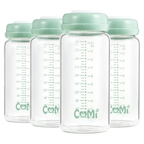 Original Wide Neck Glass Breastmilk Collection n Storage Bottle 4 Count Flexible